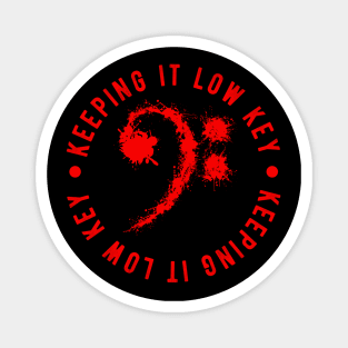 Bass Clef Red - Keeping It Low Key Funny Music Lovers Gift Magnet